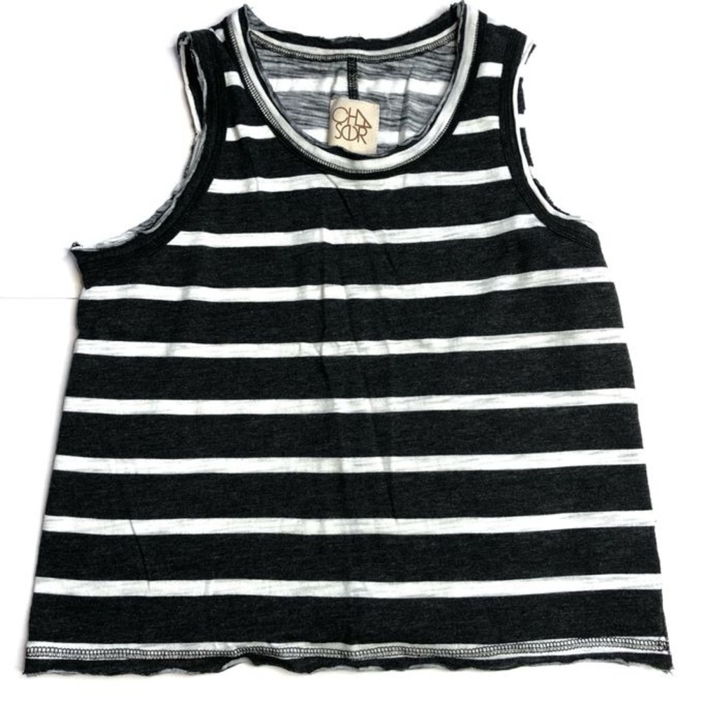 Chaser tank top Black and White Striped Size XL